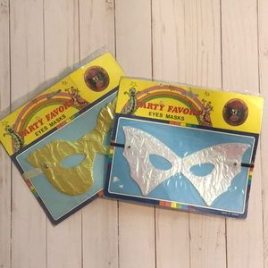 Vintage Mardi Gras iridescent Costume Eye Masks